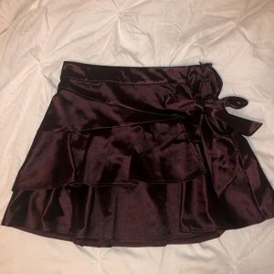 SOLD Burgundy velour skirt Size small
